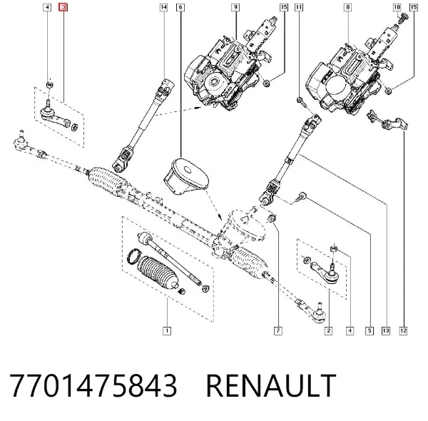 Рулевой наконечник 7701475843 Renault (RVI)