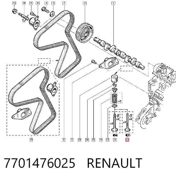 Выпускной клапан 7701476025 Renault (RVI)