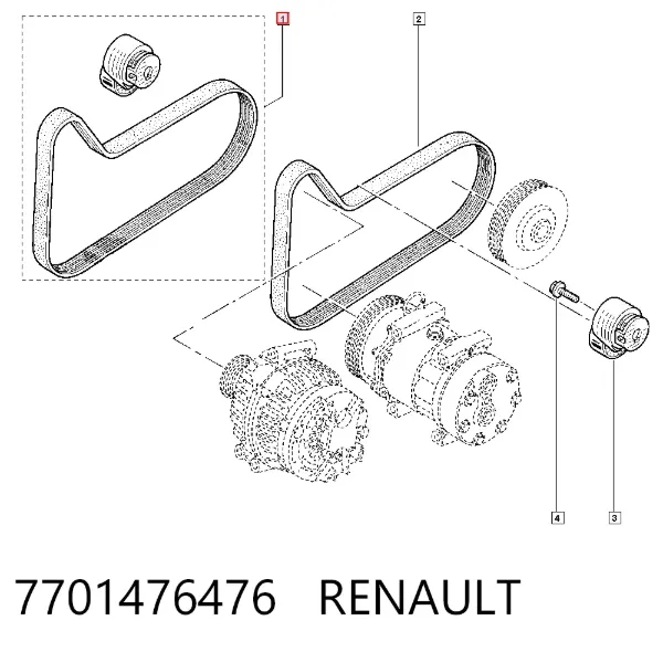 Ремень приводной 7701476476 Renault (RVI)