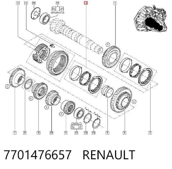 Синхронизатор 1/2-й передачи 7701476657 Renault (RVI)