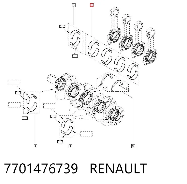 Вкладыши шатунные 7701476739 Renault (RVI)