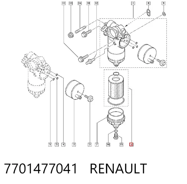 Масляный фильтр 7701477041 Renault (RVI)