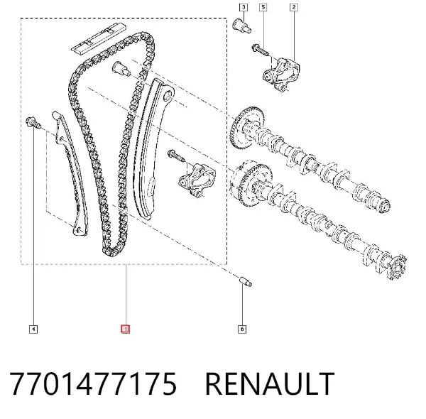 Комплект цепи ГРМ 7701477175 Renault (RVI)