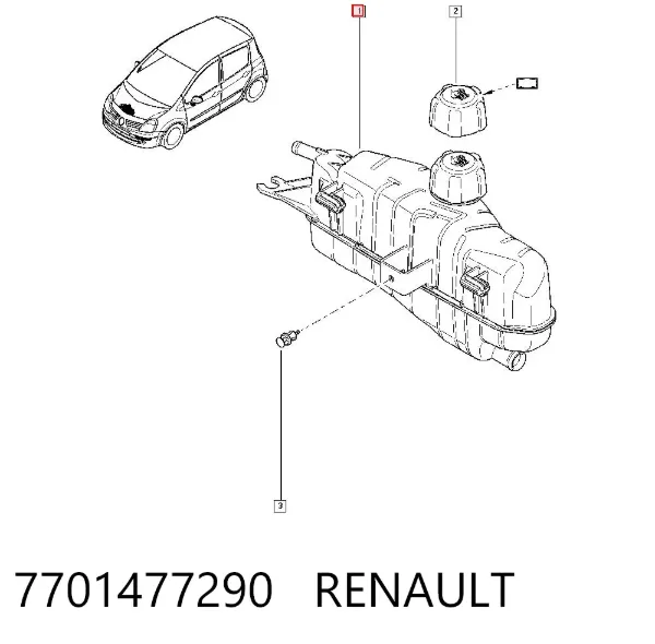 Бачок системы охлаждения 7701477290 Renault (RVI)