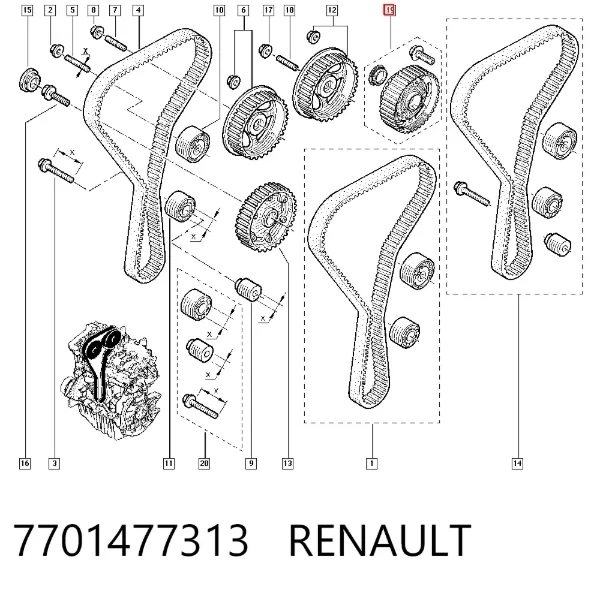 Шестерня впускного распредвала 7701477313 Renault (RVI)