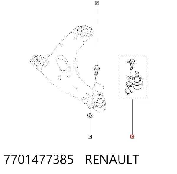 Нижняя шаровая опора 7701477385 Renault (RVI)