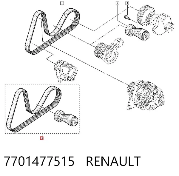 Ремень приводной 7701477515 Renault (RVI)