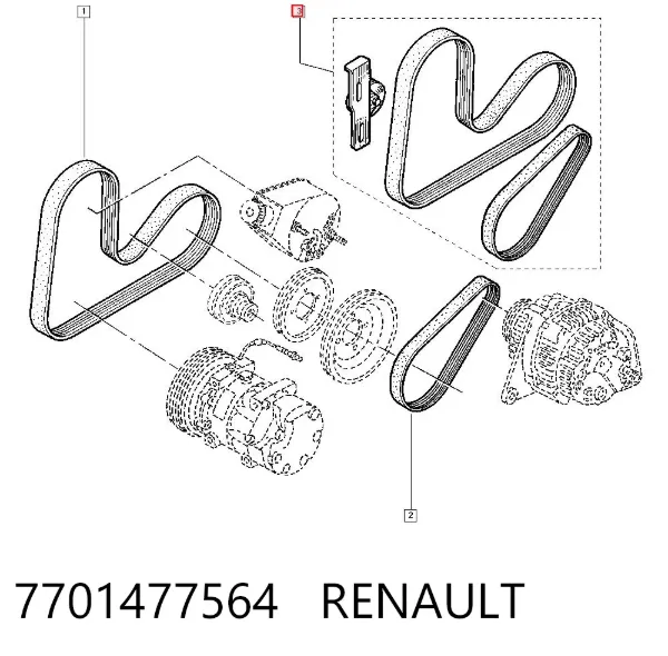 Ремень приводной 7701477564 Renault (RVI)
