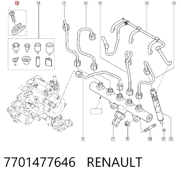 Кронштейн крепления форсунки 7701477646 Renault (RVI)