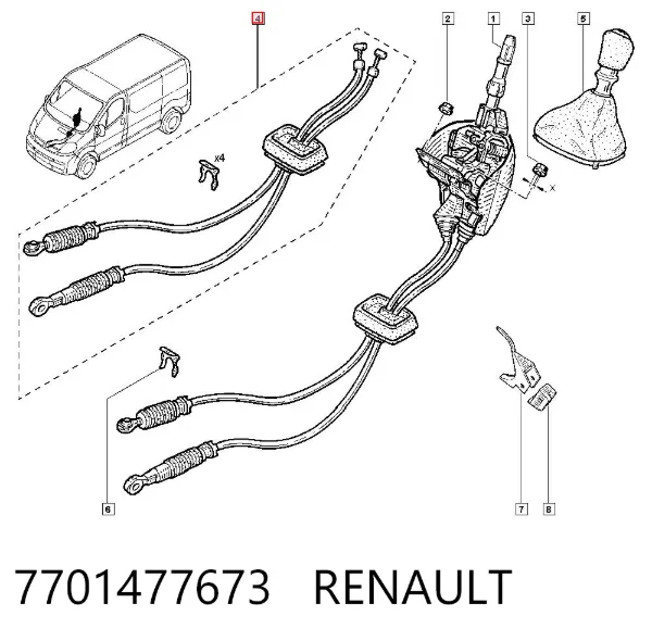 Трос КПП 7701477673 Renault (RVI)