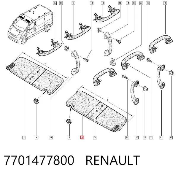Солнцезащитный козырек 7701477800 Renault (RVI)