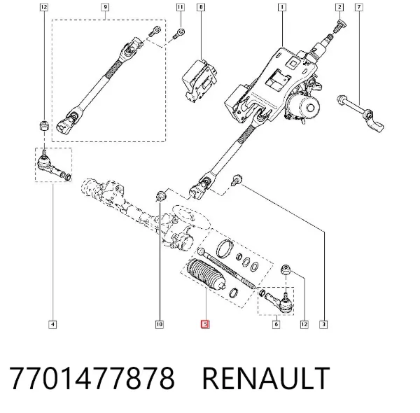 Рулевая тяга 7701477878 Renault (RVI)