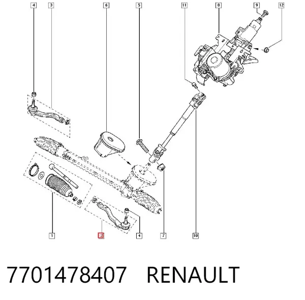 Рулевой наконечник 7701478407 Renault (RVI)