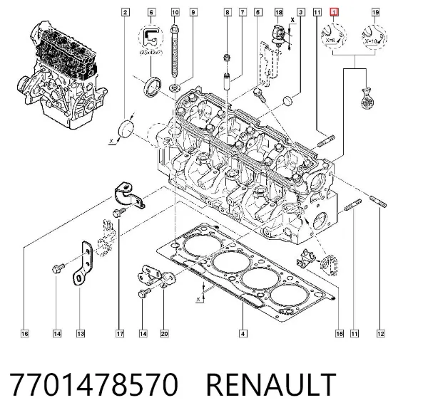 ГБЦ 7701478570 Renault (RVI)