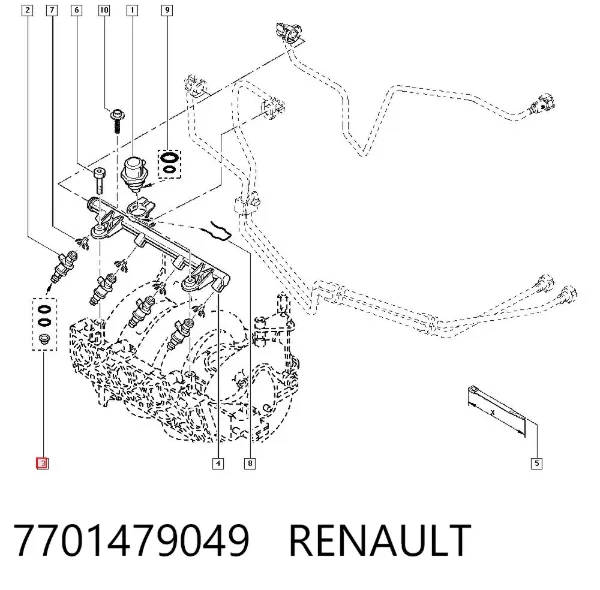 Кольцо форсунки 7701479049 Renault (RVI)