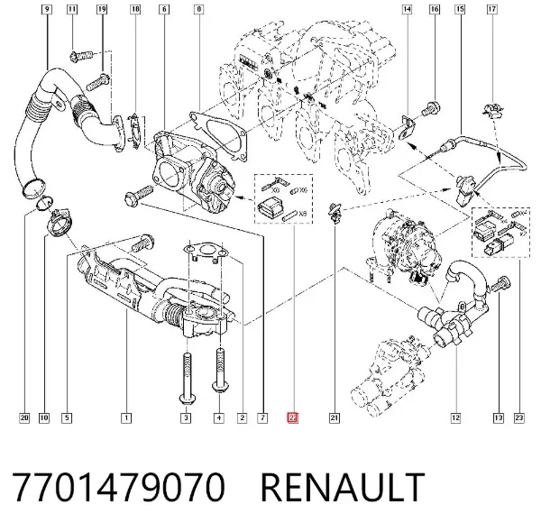 Разъем (фишка) клапана EGR 7701479070 Renault (RVI)