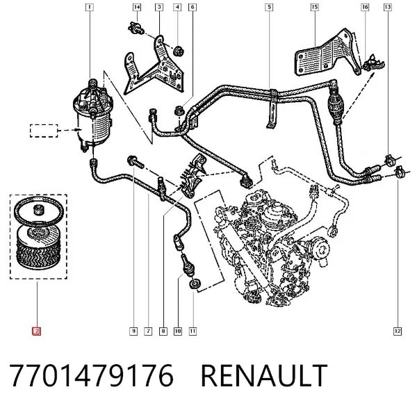 Топливный фильтр 7701479176 Renault (RVI)