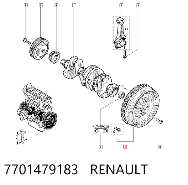 Маховик 7701479183 Renault (RVI)