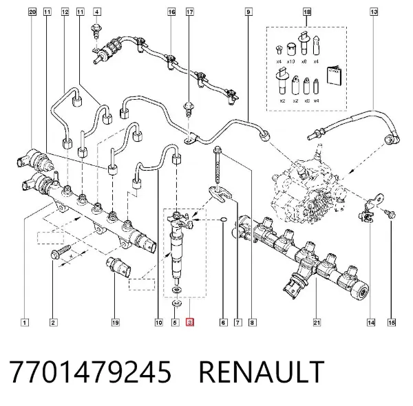 Топливные форсунки 7701479245 Renault (RVI)
