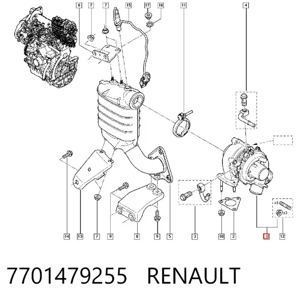 Турбина 7701479255 Renault (RVI)