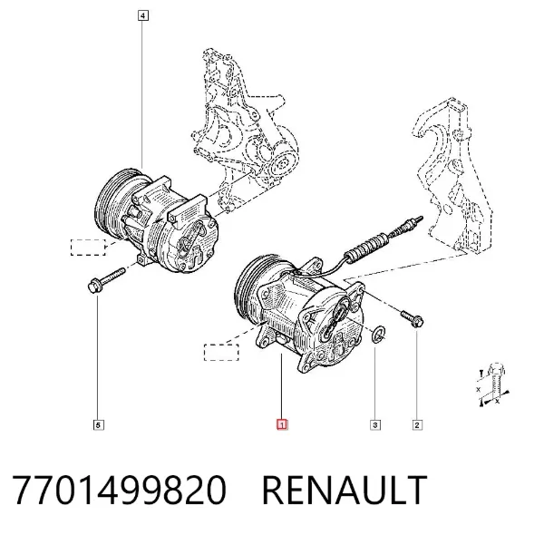 Компрессор кондиционера 7701499820 Renault (RVI)