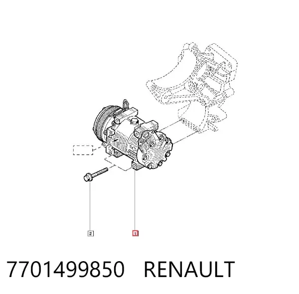 Компрессор кондиционера 7701499850 Renault (RVI)