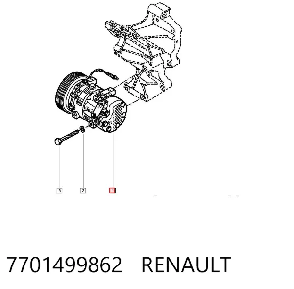 Компрессор кондиционера 7701499862 Renault (RVI)