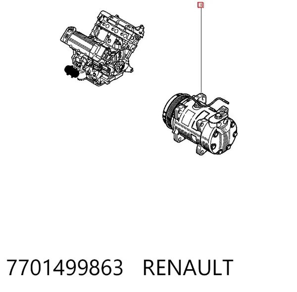 Компрессор кондиционера 7701499863 Renault (RVI)