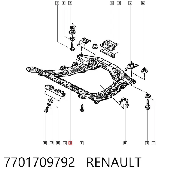 Подрамник передний 7701709792 Renault (RVI)