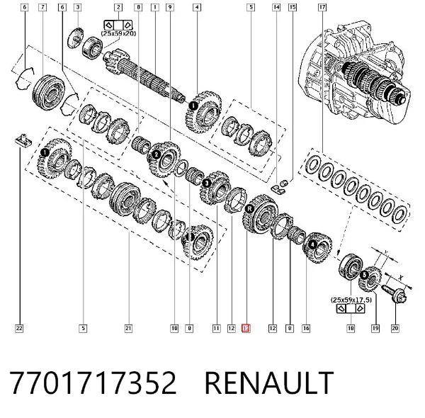 Синхронизатор 3/4-й передачи 7701717352 Renault (RVI)