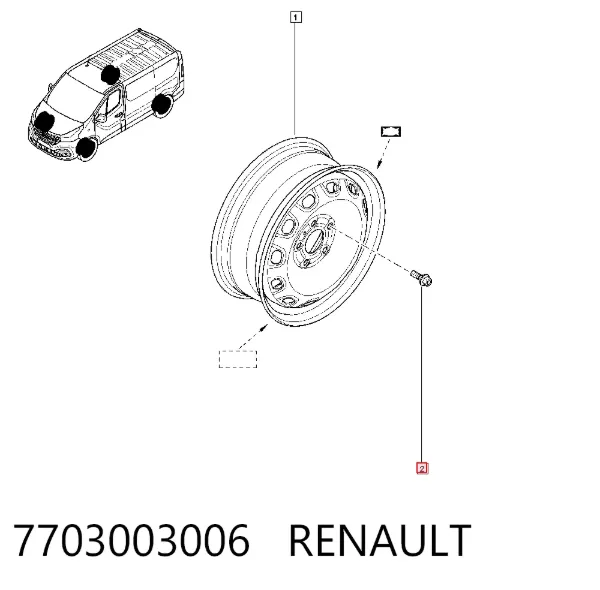 Колесный болт 7703003006 Renault (RVI)