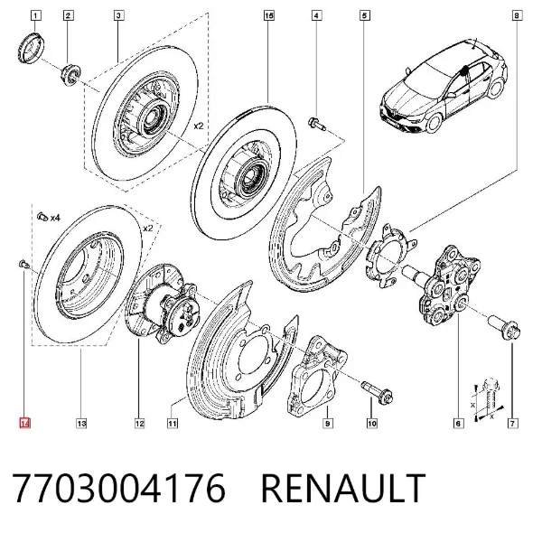 Болт тормозного суппорта 7703004176 Renault (RVI)