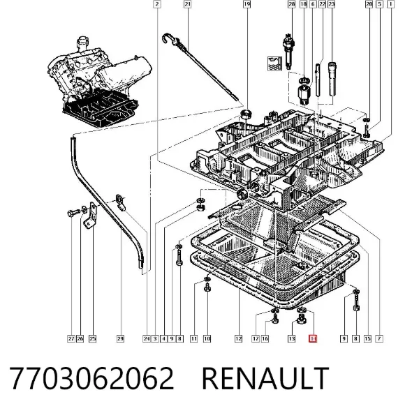 Прокладка пробки поддона двигателя 7703062062 Renault (RVI)
