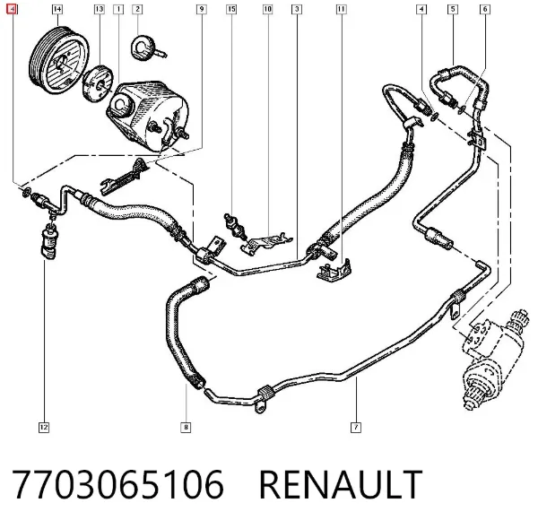 Кольцо уплотнительное трубки ГУР 7703065106 Renault (RVI)