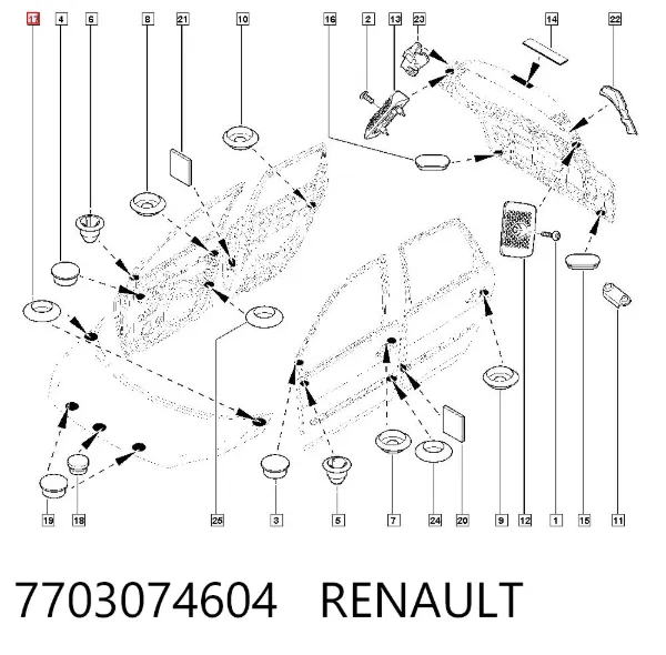 Заглушка днища 7703074604 Renault (RVI)