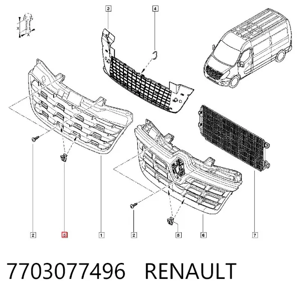 Скоба крепления тормозного шланга 7703077496 Renault (RVI)