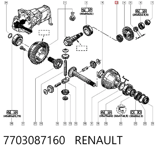 Уплотнительное кольцо, универсальное 7703087160 Renault (RVI)