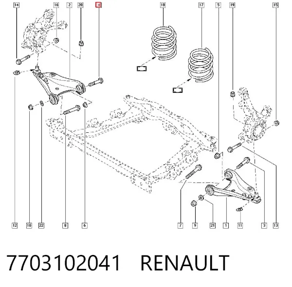 Болт нижнего рычага 7703102041 Renault (RVI)