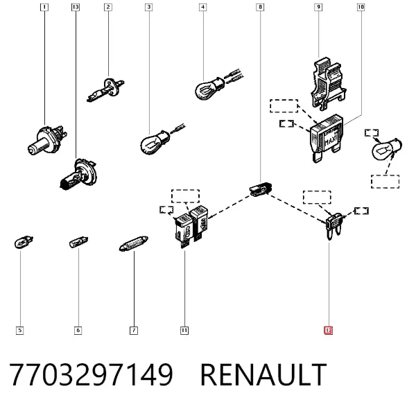 Предохранители 7703297149 Renault (RVI)