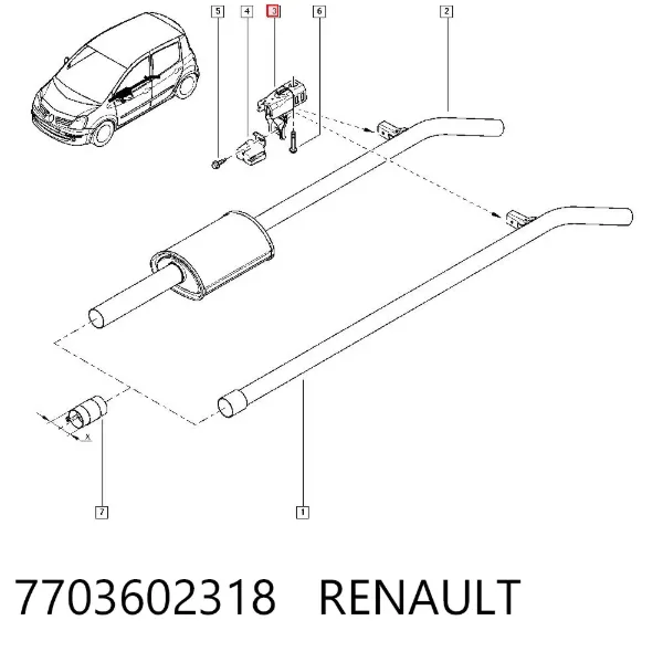 Болт выхлопной системы (глушителя) 7703602318 Renault (RVI)