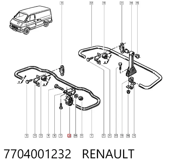 Втулка стабилизатора 7704001232 Renault (RVI)