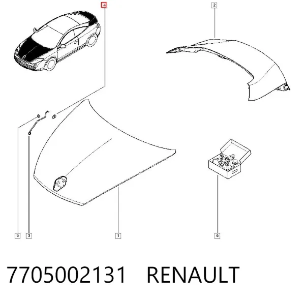 Фиксатор упора капота 7705002131 Renault (RVI)
