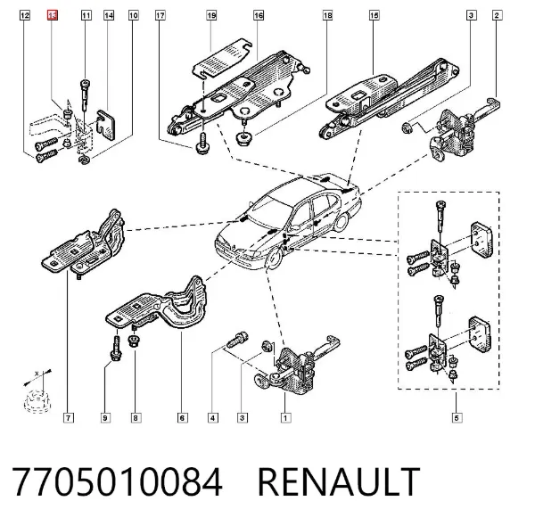 Палец (шплинт) дверной петли 7705010084 Renault (RVI)