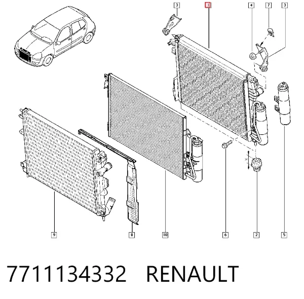 Радиатор 7711134332 Renault (RVI)