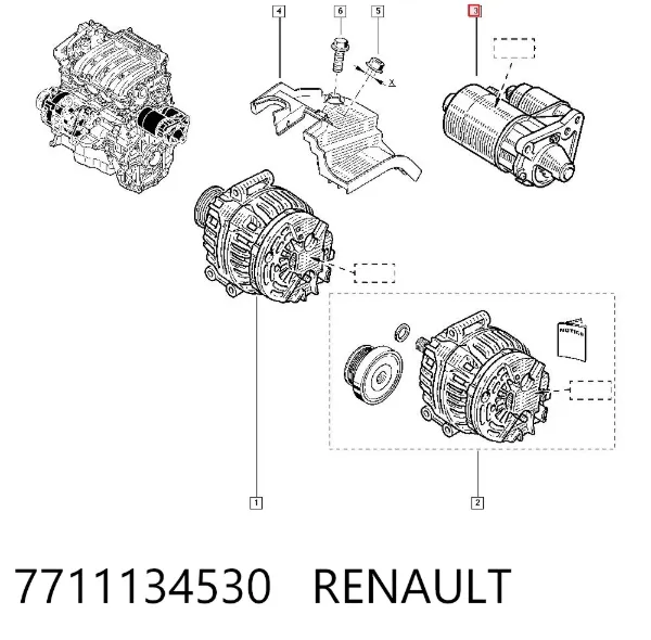 Стартер 7711134530 Renault (RVI)