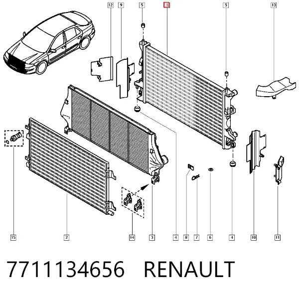 Радиатор 7711134656 Renault (RVI)