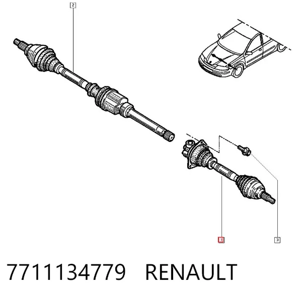 Левая полуось 7711134779 Renault (RVI)