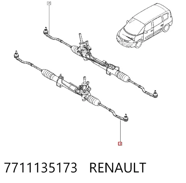 Рулевая рейка 7711135173 Renault (RVI)