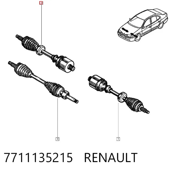 Правая полуось 7711135215 Renault (RVI)