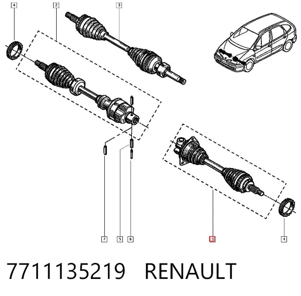 ШРУС наружный передний 7711135219 Renault (RVI)